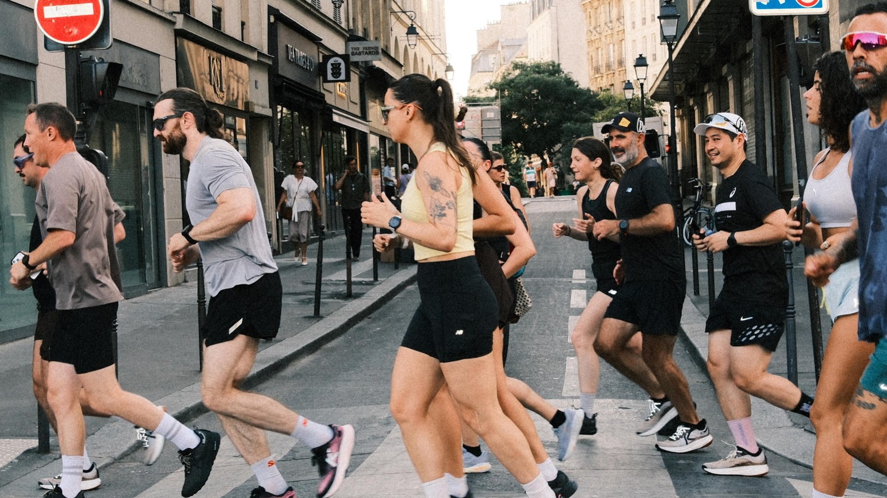 The group crossing Paris.