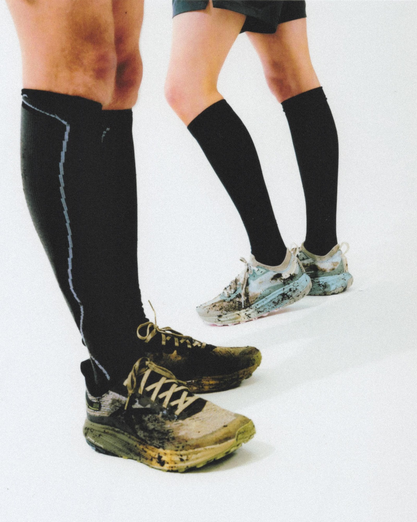Two muddy pairs, SEEK & ROAM.